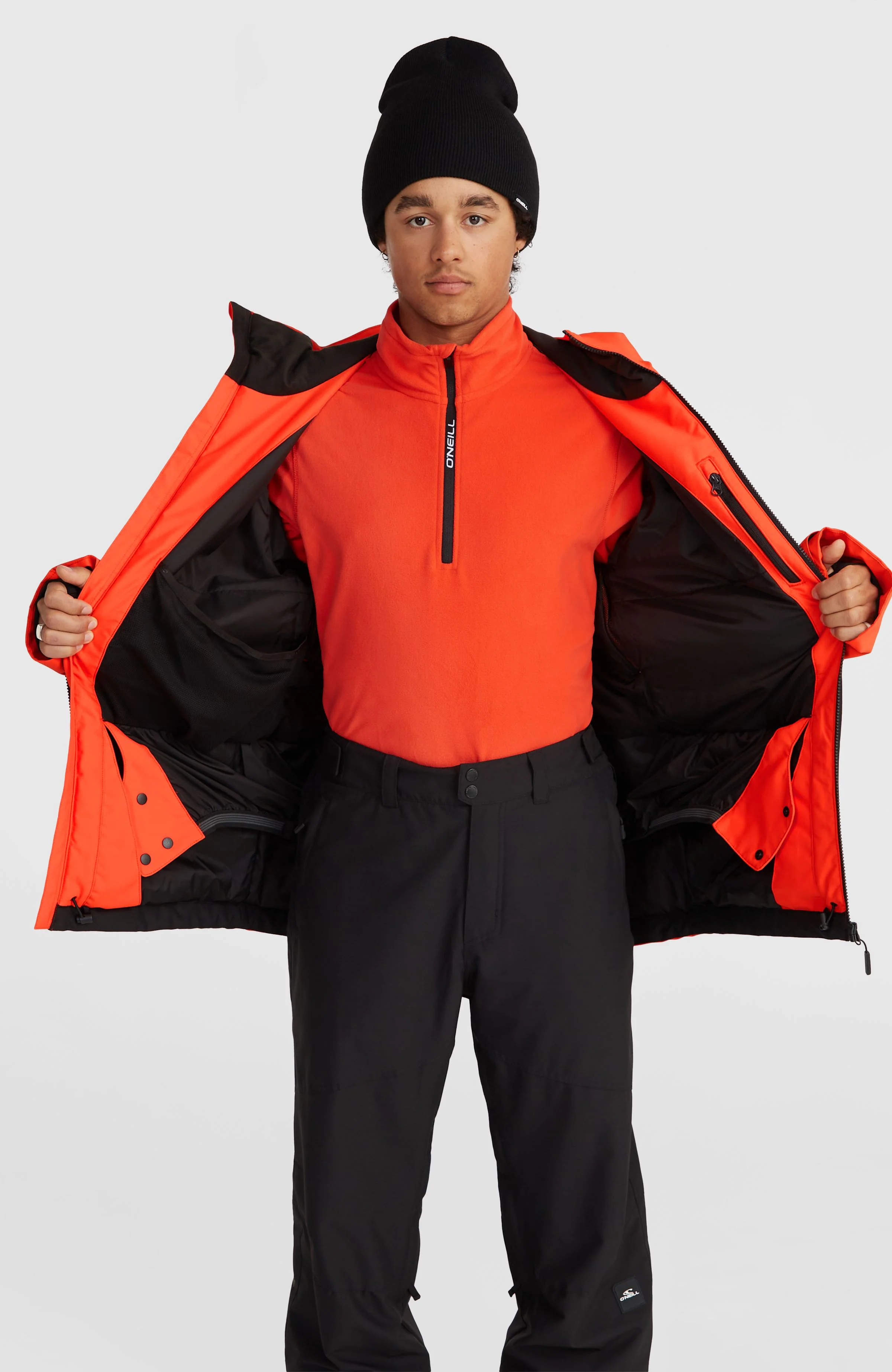 Hammer Block Snow Jacket | Paprika Flame Colour Block - Image 4
