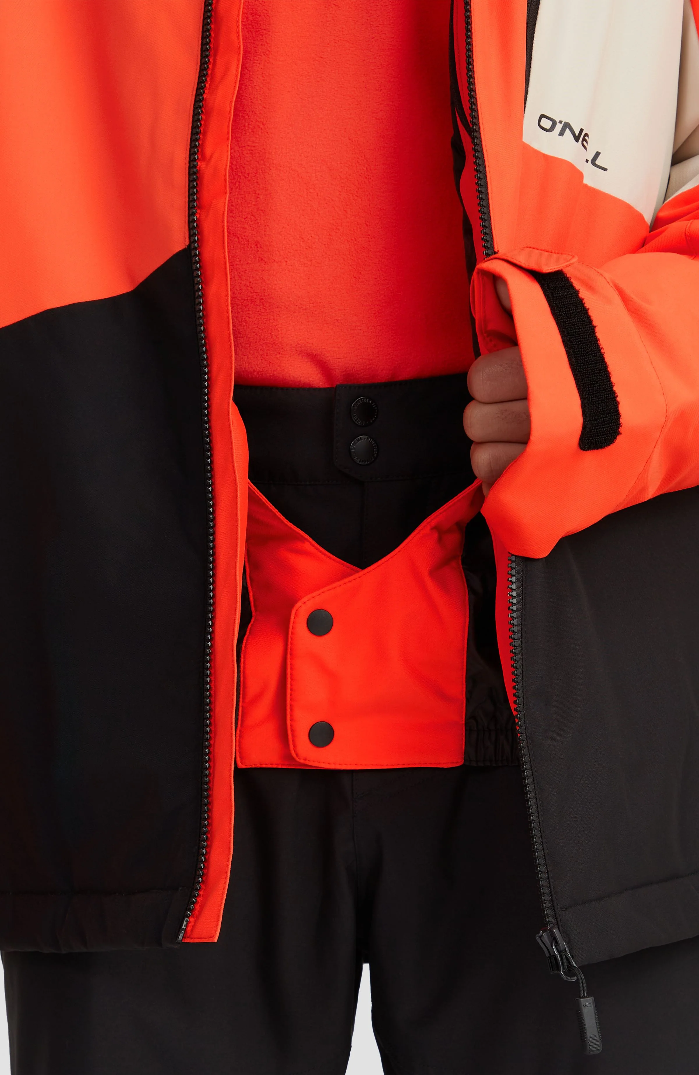 Hammer Block Snow Jacket | Paprika Flame Colour Block - Image 5